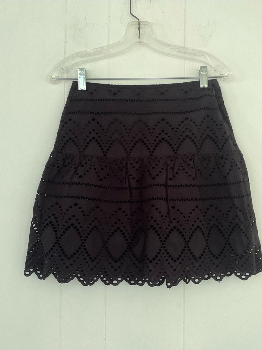 EXPRESS High Waist Black Skirt Eyelet Size 0